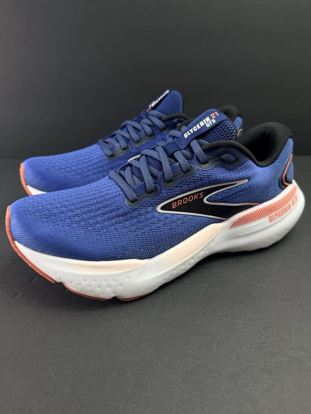 Brooks Glycerin 21 GTS Women’s 9.5 Blue White Running Shoes 120491B496